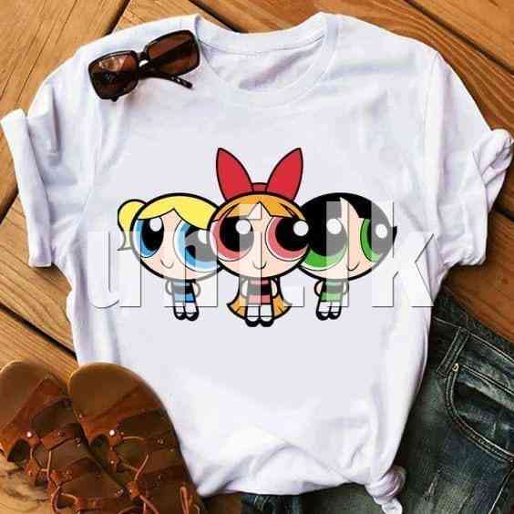 Generic Unisex Half Sleeves Power Puff Girls Tshirts